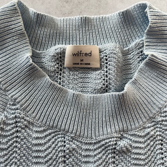 🍉 Aritzia Wilfred Halter Tank Baby Blue Scallop Trim Small - Picture 2 of 6